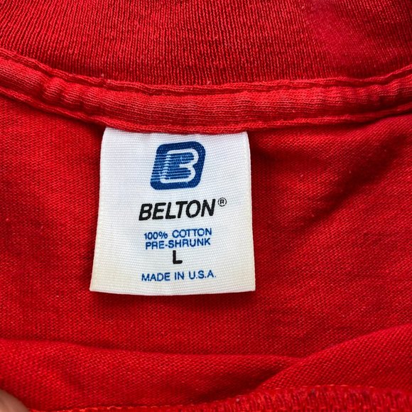 Vintage Belton Shirt Men Large L Red S. Padre Island Texas Sailboats Dolphins - Picture 6 of 15